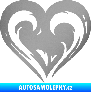Samolepka Srdíčko 021 levá stříbrná metalíza