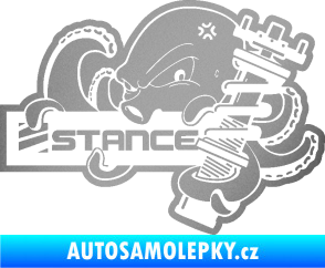 Samolepka Stance nápis s chobotnicí stříbrná metalíza