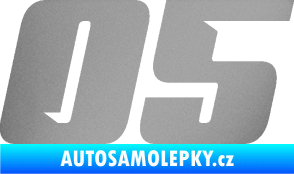 Samolepka Startovní číslo 05 typ 6 stříbrná metalíza