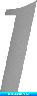 Samolepka Startovní číslo 1 typ 3 stříbrná metalíza