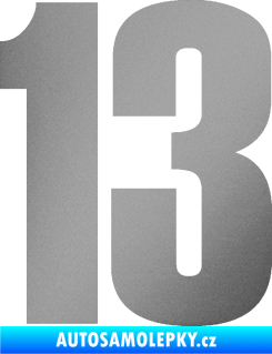 Samolepka Startovní číslo 13 typ 2    stříbrná metalíza