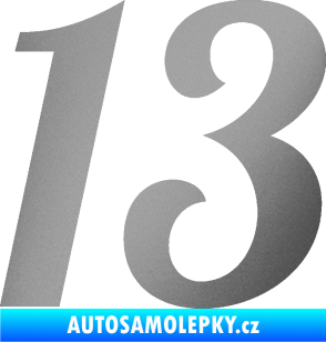 Samolepka Startovní číslo 13 typ 3     stříbrná metalíza