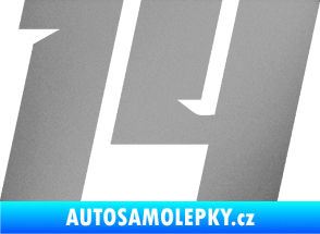 Samolepka Startovní číslo 14 typ 6 stříbrná metalíza