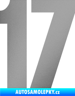 Samolepka Startovní číslo 17 typ 2    stříbrná metalíza