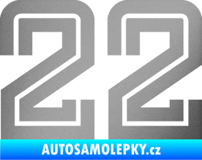 Samolepka Startovní číslo 22 typ 7 stříbrná metalíza