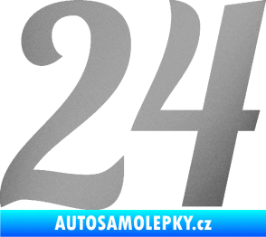 Samolepka Startovní číslo 24 typ 3 stříbrná metalíza