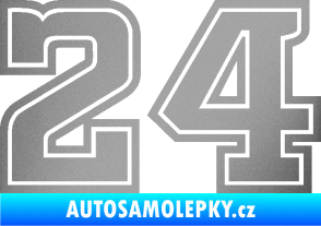 Samolepka Startovní číslo 24 typ 5 stříbrná metalíza