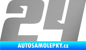 Samolepka Startovní číslo 24 typ 6 stříbrná metalíza