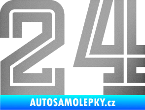 Samolepka Startovní číslo 24 typ 7 stříbrná metalíza