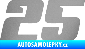 Samolepka Startovní číslo 25 typ 6 stříbrná metalíza