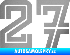 Samolepka Startovní číslo 27 typ 7 stříbrná metalíza
