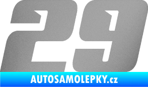 Samolepka Startovní číslo 29 typ 6 stříbrná metalíza
