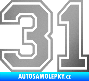Samolepka Startovní číslo 31 typ 4 stříbrná metalíza