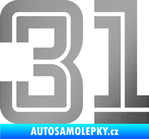 Samolepka Startovní číslo 31 typ 7 stříbrná metalíza