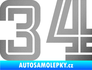 Samolepka Startovní číslo 34 typ 7 stříbrná metalíza