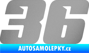 Samolepka Startovní číslo 36 typ 6 stříbrná metalíza