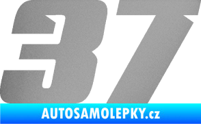 Samolepka Startovní číslo 37 typ 6 stříbrná metalíza