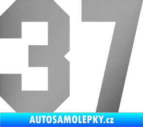 Samolepka Startovní číslo 37 stříbrná metalíza
