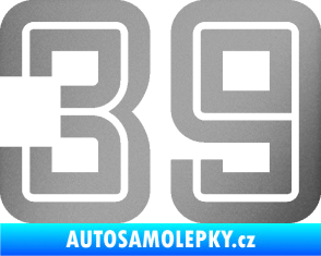 Samolepka Startovní číslo 39 typ 7 stříbrná metalíza