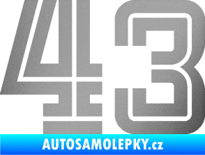 Samolepka Startovní číslo 43 typ 7 stříbrná metalíza