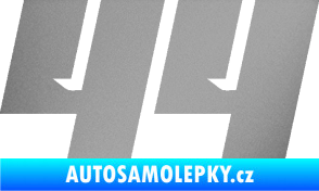 Samolepka Startovní číslo 44 typ 6 stříbrná metalíza