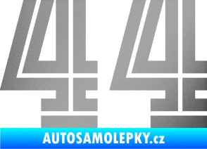 Samolepka Startovní číslo 44 typ 7 stříbrná metalíza