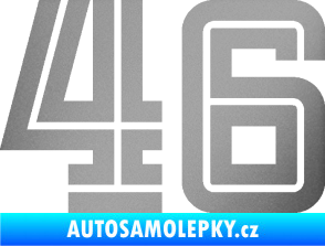 Samolepka Startovní číslo 46 typ 7 stříbrná metalíza