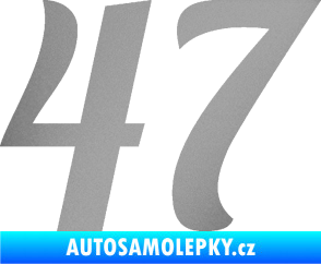 Samolepka Startovní číslo 47 typ 3 stříbrná metalíza