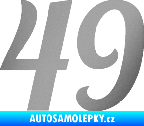 Samolepka Startovní číslo 49 typ 3 stříbrná metalíza