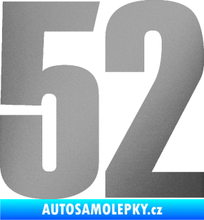 Samolepka Startovní číslo 52 typ 2  stříbrná metalíza