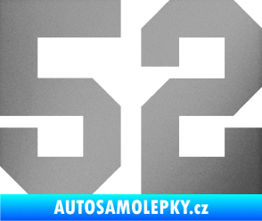 Samolepka Startovní číslo 52 stříbrná metalíza