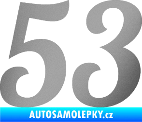 Samolepka Startovní číslo 53 typ 3 stříbrná metalíza