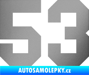 Samolepka Startovní číslo 53 stříbrná metalíza