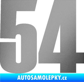 Samolepka Startovní číslo 54 typ 2   stříbrná metalíza