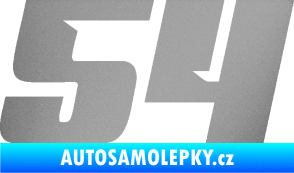 Samolepka Startovní číslo 54 typ 6 stříbrná metalíza