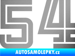 Samolepka Startovní číslo 54 typ 7 stříbrná metalíza