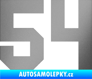 Samolepka Startovní číslo 54 stříbrná metalíza