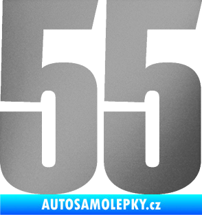 Samolepka Startovní číslo 55 typ 2   stříbrná metalíza