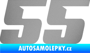Samolepka Startovní číslo 55 typ 6 stříbrná metalíza