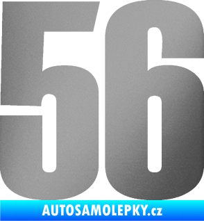 Samolepka Startovní číslo 56 typ 2   stříbrná metalíza