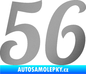 Samolepka Startovní číslo 56 typ 3 stříbrná metalíza