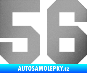Samolepka Startovní číslo 56 stříbrná metalíza
