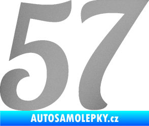 Samolepka Startovní číslo 57 typ 3 stříbrná metalíza