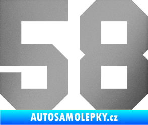 Samolepka Startovní číslo 58 stříbrná metalíza