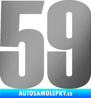 Samolepka Startovní číslo 59 typ 2    stříbrná metalíza