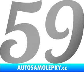 Samolepka Startovní číslo 59 typ 3 stříbrná metalíza