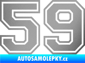 Samolepka Startovní číslo 59 typ 4 stříbrná metalíza