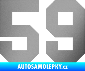 Samolepka Startovní číslo 59 stříbrná metalíza