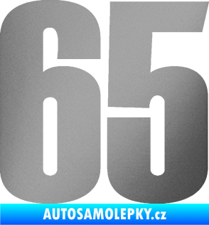 Samolepka Startovní číslo 65 typ 2     stříbrná metalíza