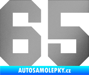 Samolepka Startovní číslo 65 stříbrná metalíza